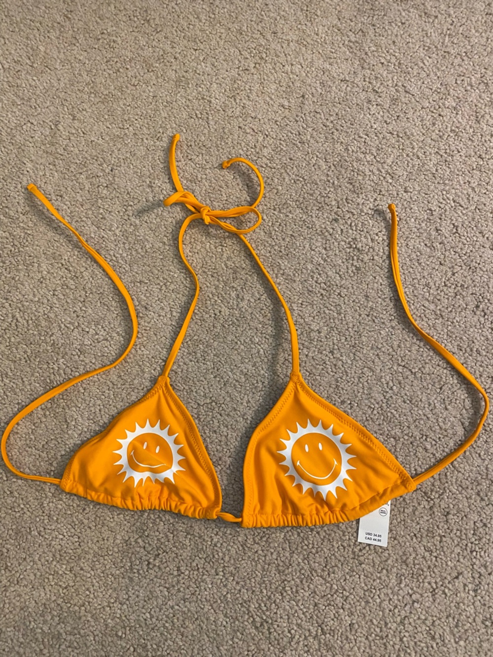 aerie Orange Triangle Bikini Top